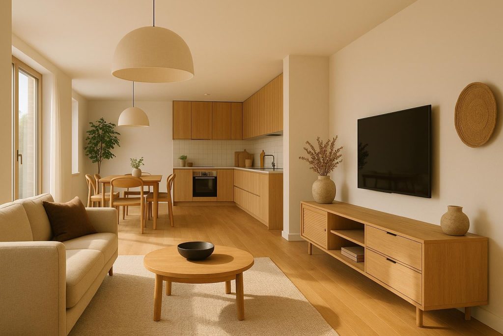 Open-concept living room showcasing an entire home upgrade.